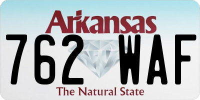 AR license plate 762WAF