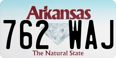 AR license plate 762WAJ