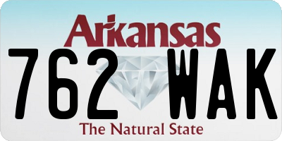 AR license plate 762WAK