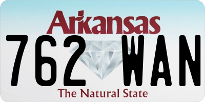 AR license plate 762WAN