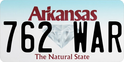 AR license plate 762WAR