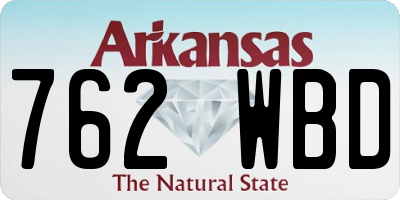 AR license plate 762WBD