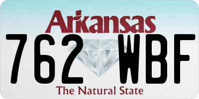 AR license plate 762WBF