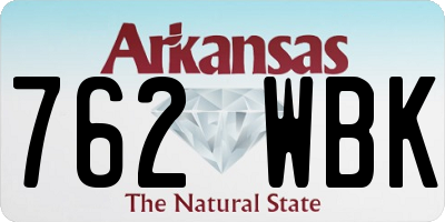 AR license plate 762WBK