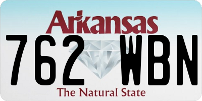 AR license plate 762WBN