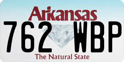 AR license plate 762WBP