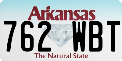 AR license plate 762WBT