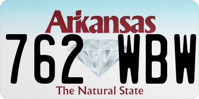 AR license plate 762WBW
