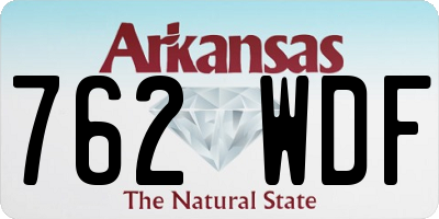AR license plate 762WDF