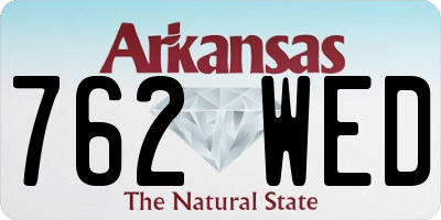 AR license plate 762WED