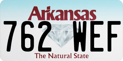AR license plate 762WEF