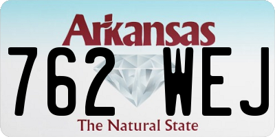 AR license plate 762WEJ
