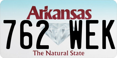 AR license plate 762WEK