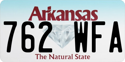 AR license plate 762WFA