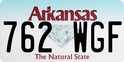 AR license plate 762WGF