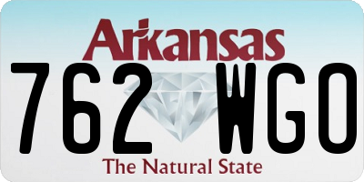 AR license plate 762WGO