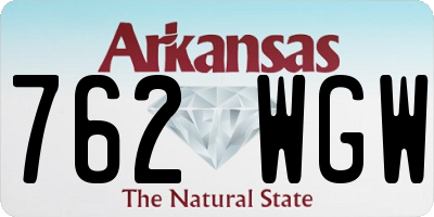 AR license plate 762WGW