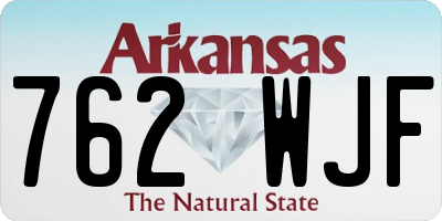 AR license plate 762WJF