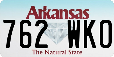 AR license plate 762WKO