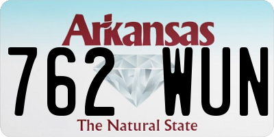 AR license plate 762WUN