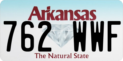 AR license plate 762WWF