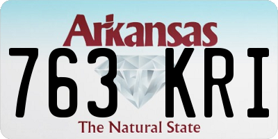 AR license plate 763KRI