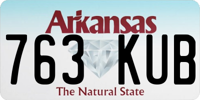 AR license plate 763KUB