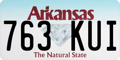 AR license plate 763KUI