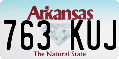 AR license plate 763KUJ