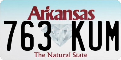 AR license plate 763KUM