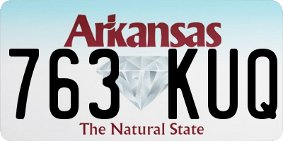 AR license plate 763KUQ