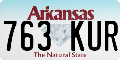 AR license plate 763KUR