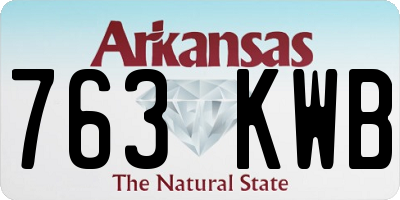 AR license plate 763KWB