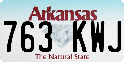 AR license plate 763KWJ