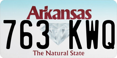 AR license plate 763KWQ