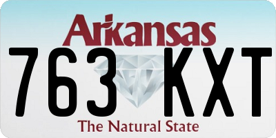 AR license plate 763KXT