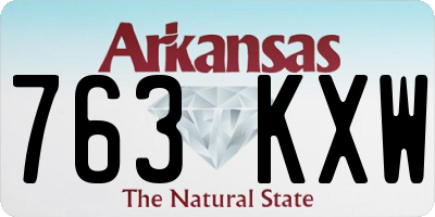 AR license plate 763KXW