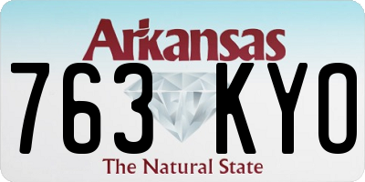 AR license plate 763KYO