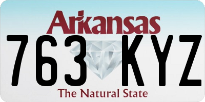 AR license plate 763KYZ