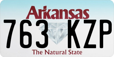 AR license plate 763KZP