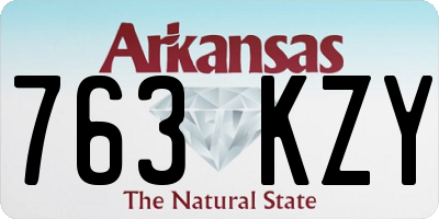 AR license plate 763KZY