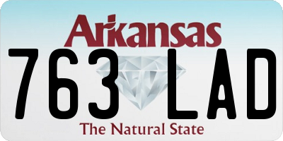 AR license plate 763LAD
