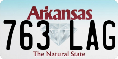 AR license plate 763LAG