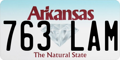 AR license plate 763LAM