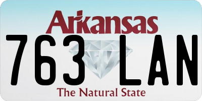 AR license plate 763LAN