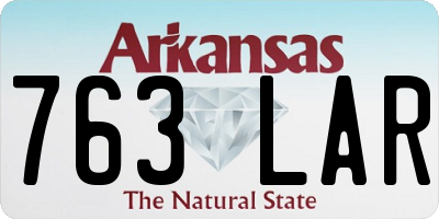 AR license plate 763LAR
