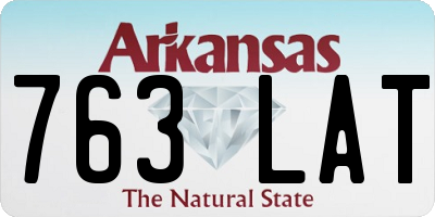 AR license plate 763LAT