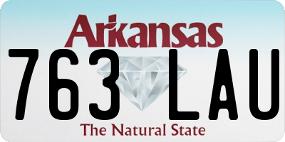 AR license plate 763LAU