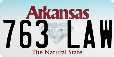 AR license plate 763LAW
