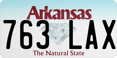 AR license plate 763LAX